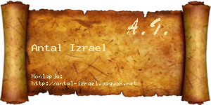 Antal Izrael névjegykártya
